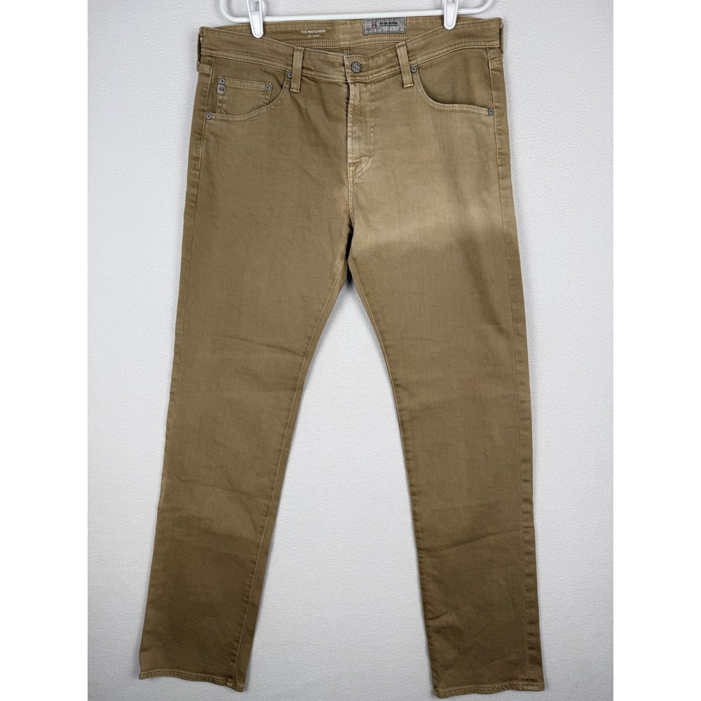 AG Adriano Goldschmied The Matchbox Jeans Mens 36 Tan Slim Straight Leg Pants